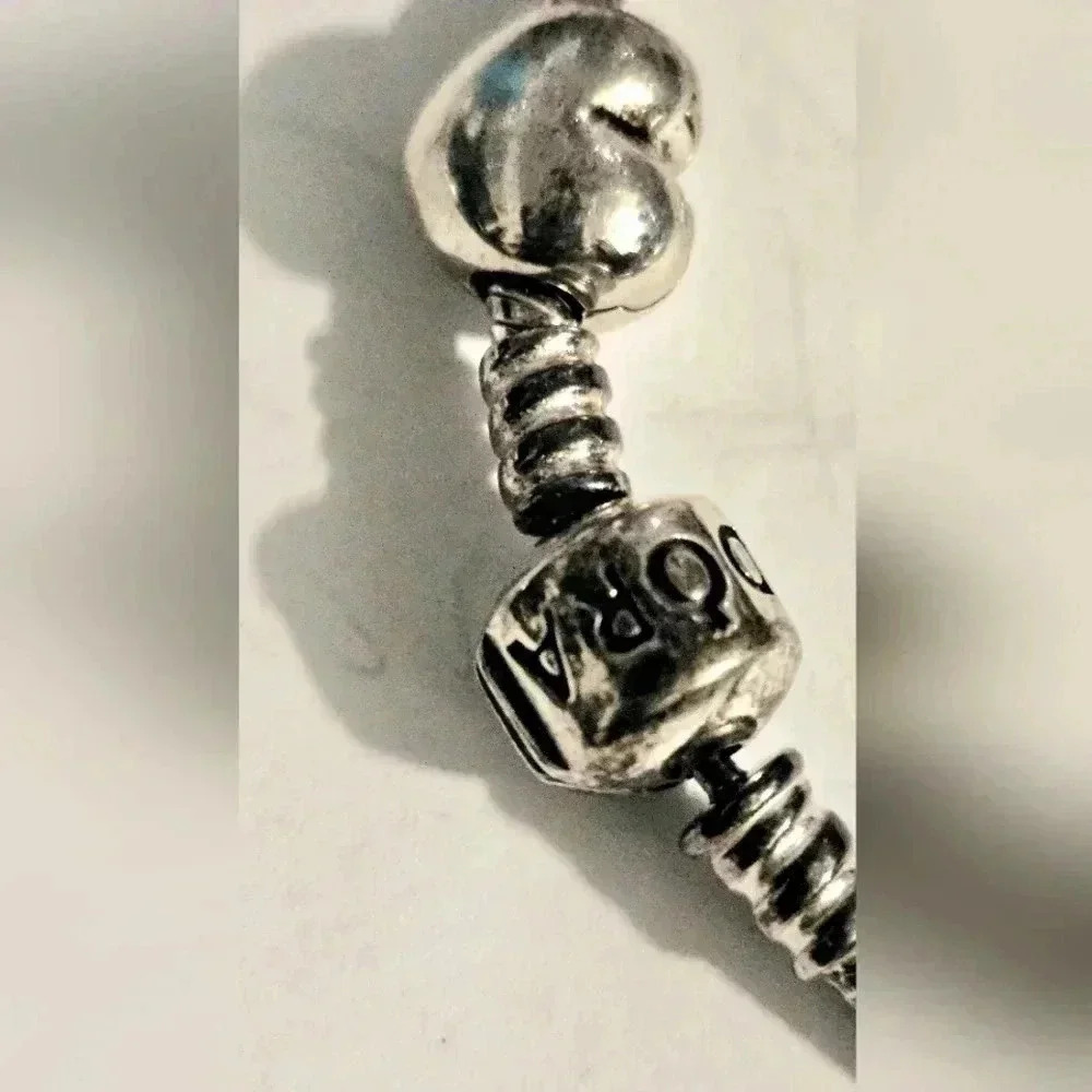 Pandora bracelet with 4 charms 100%  Silver Authentic - Picture 4 of 13